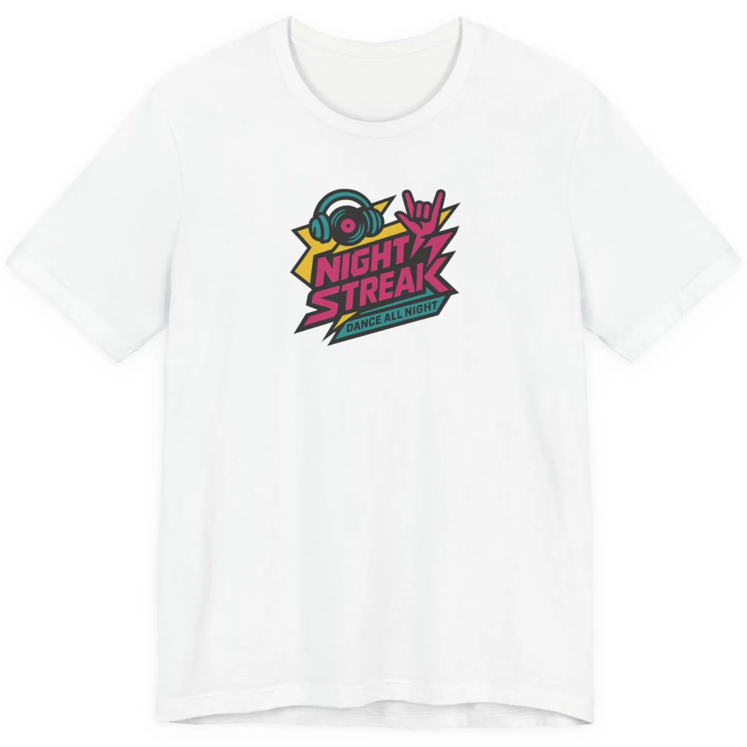 Night Streak™ Dance All Night, Luxury Unisex Men's Graphic Tee T-Shirt, Jersey, Retro, Design 2 - Image 5