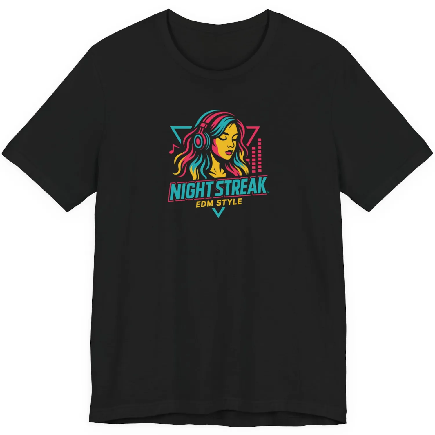 Night Streak™ EDM Style, Luxury Unisex Men's Graphic Tee T-Shirt, Jersey, Design 1 - Image 5