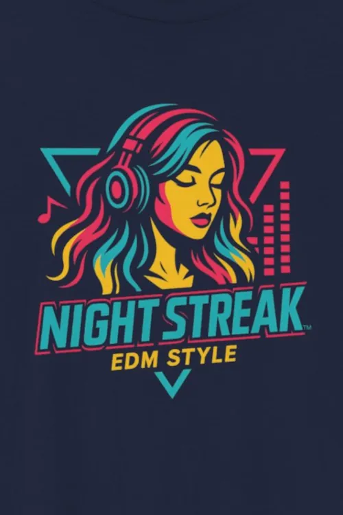 Night Streak™ EDM Style, Luxury Unisex Men's Graphic Tee T-Shirt, Jersey, Design 1 - Image 2