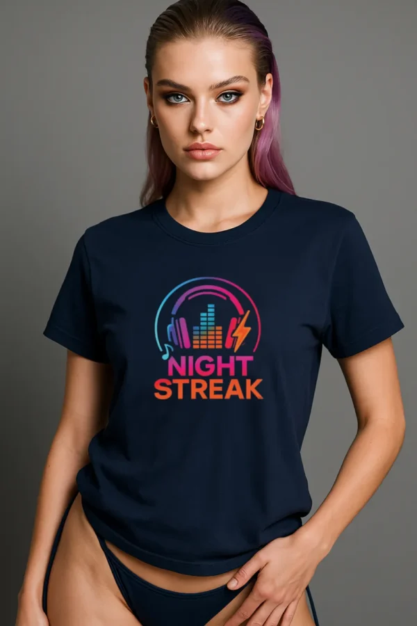 Night Streak™ Logo, Luxury Unisex Jersey Women’s Graphic Tee T-Shirt, Design 3